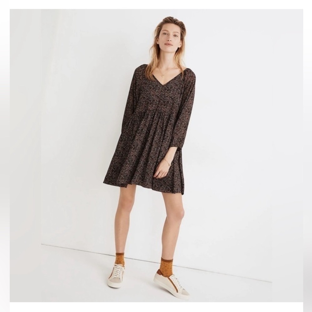 Madewell Floral Long Sleeve Dress Size S